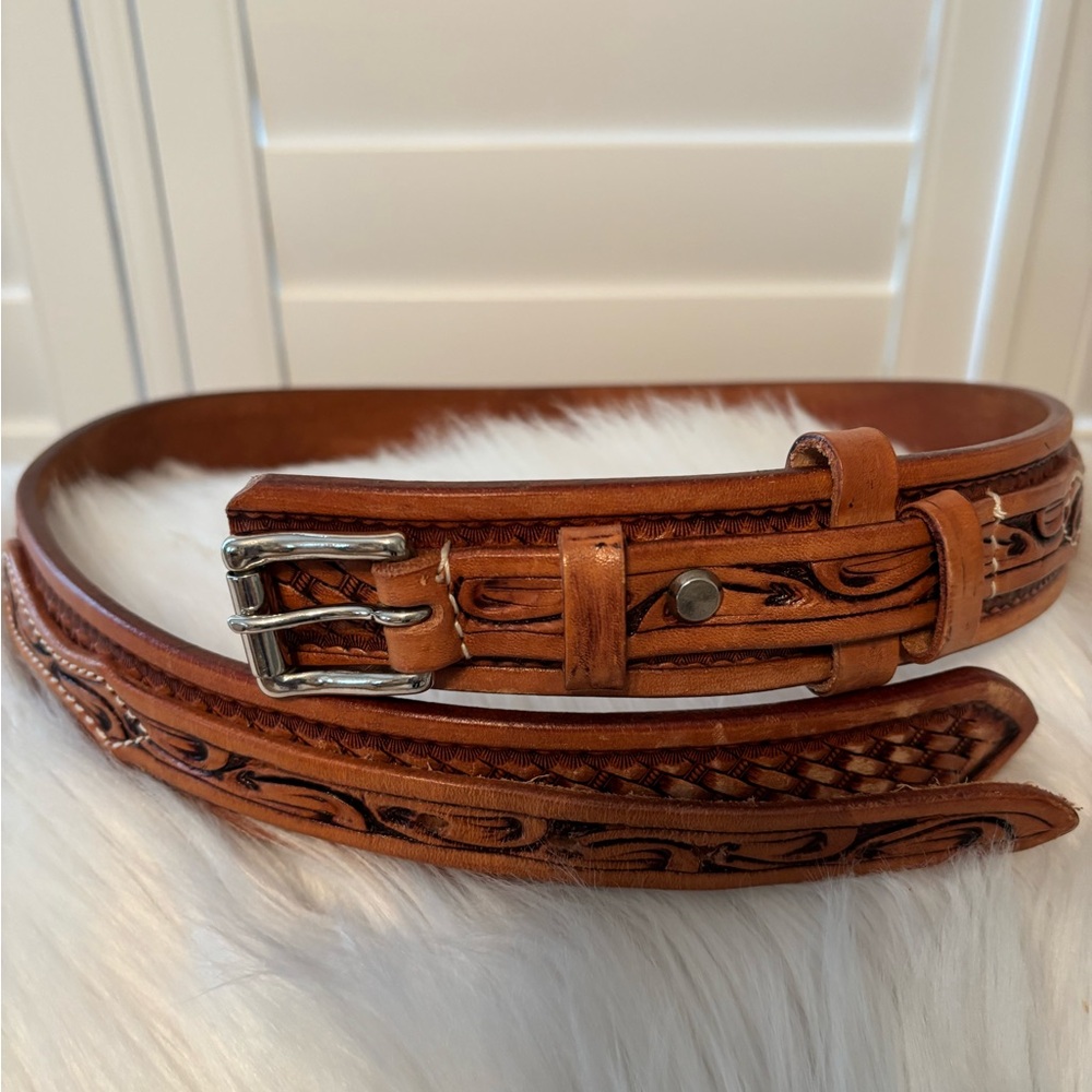 Handcrafted Brown Leather Belt